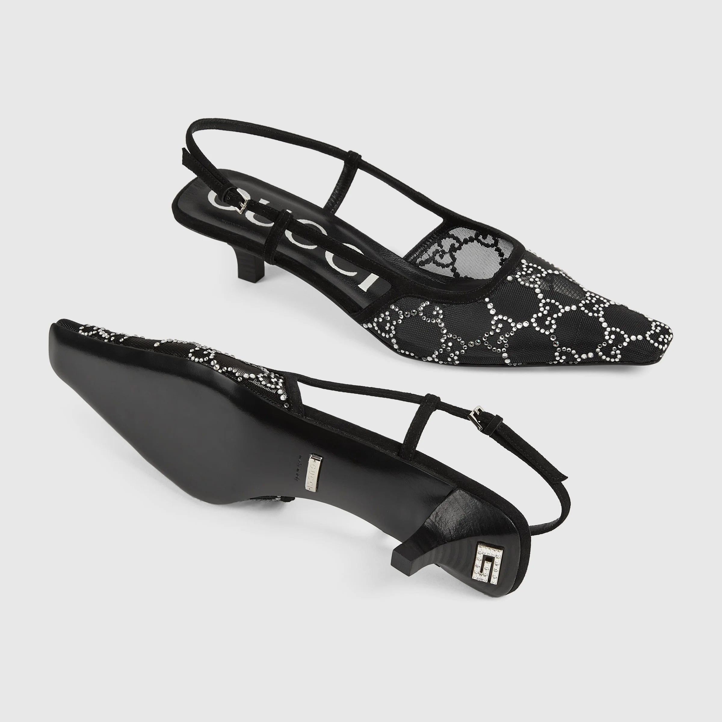 Gucci GG Crystal Slingback Pumps
