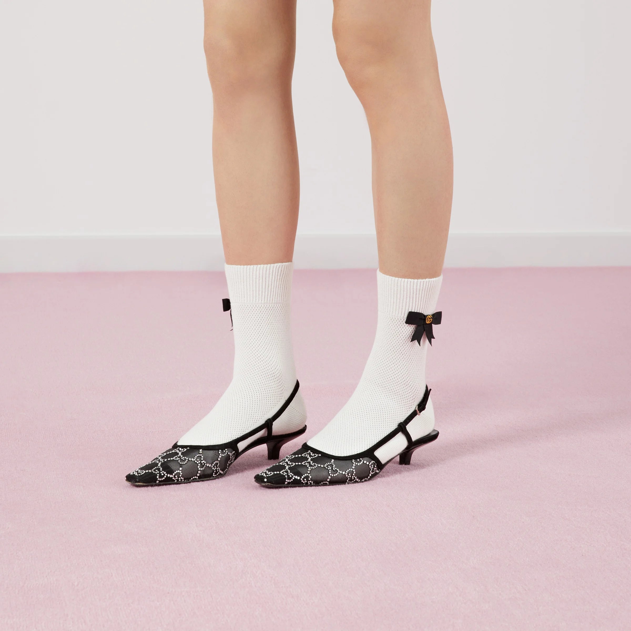 Gucci GG Crystal Slingback Pumps