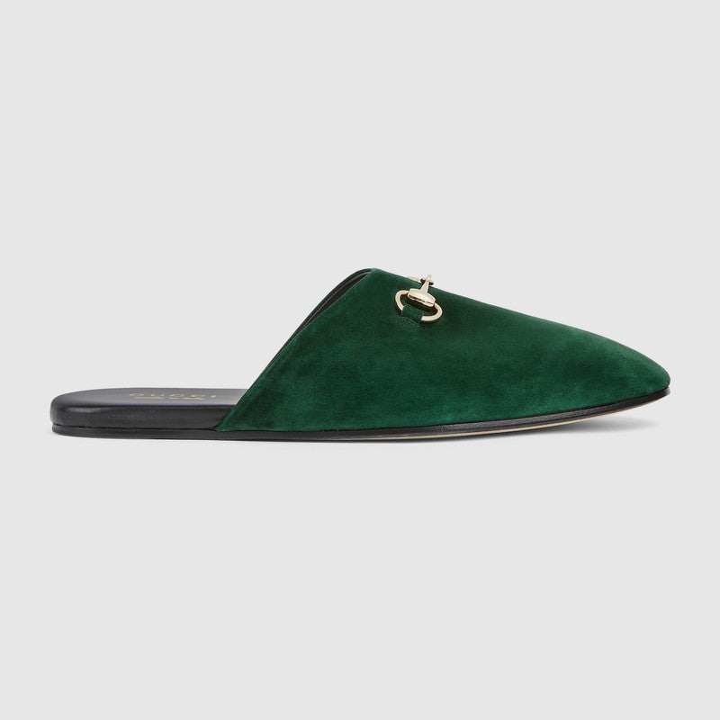 Gucci Horsebit Suede Mules