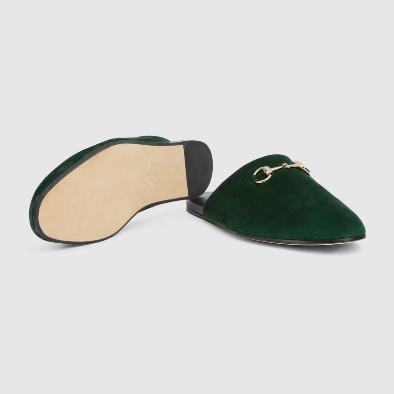 Gucci Horsebit Suede Mules