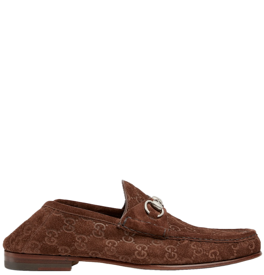 Gucci Horsebit GG Suede Loafers