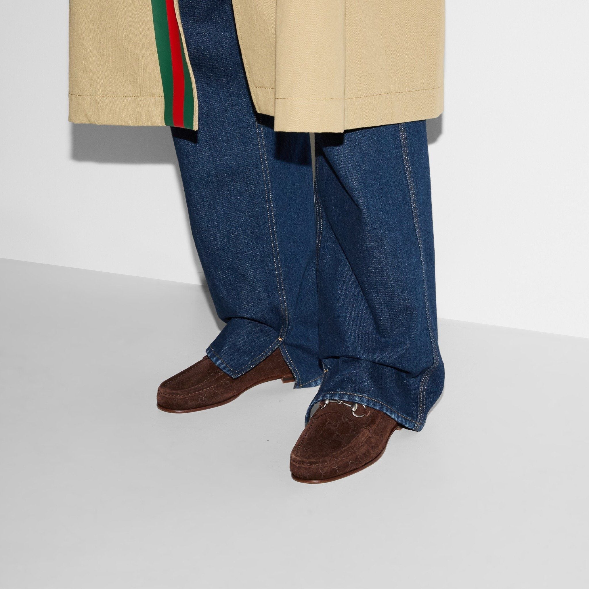 Gucci Horsebit GG Suede Loafers