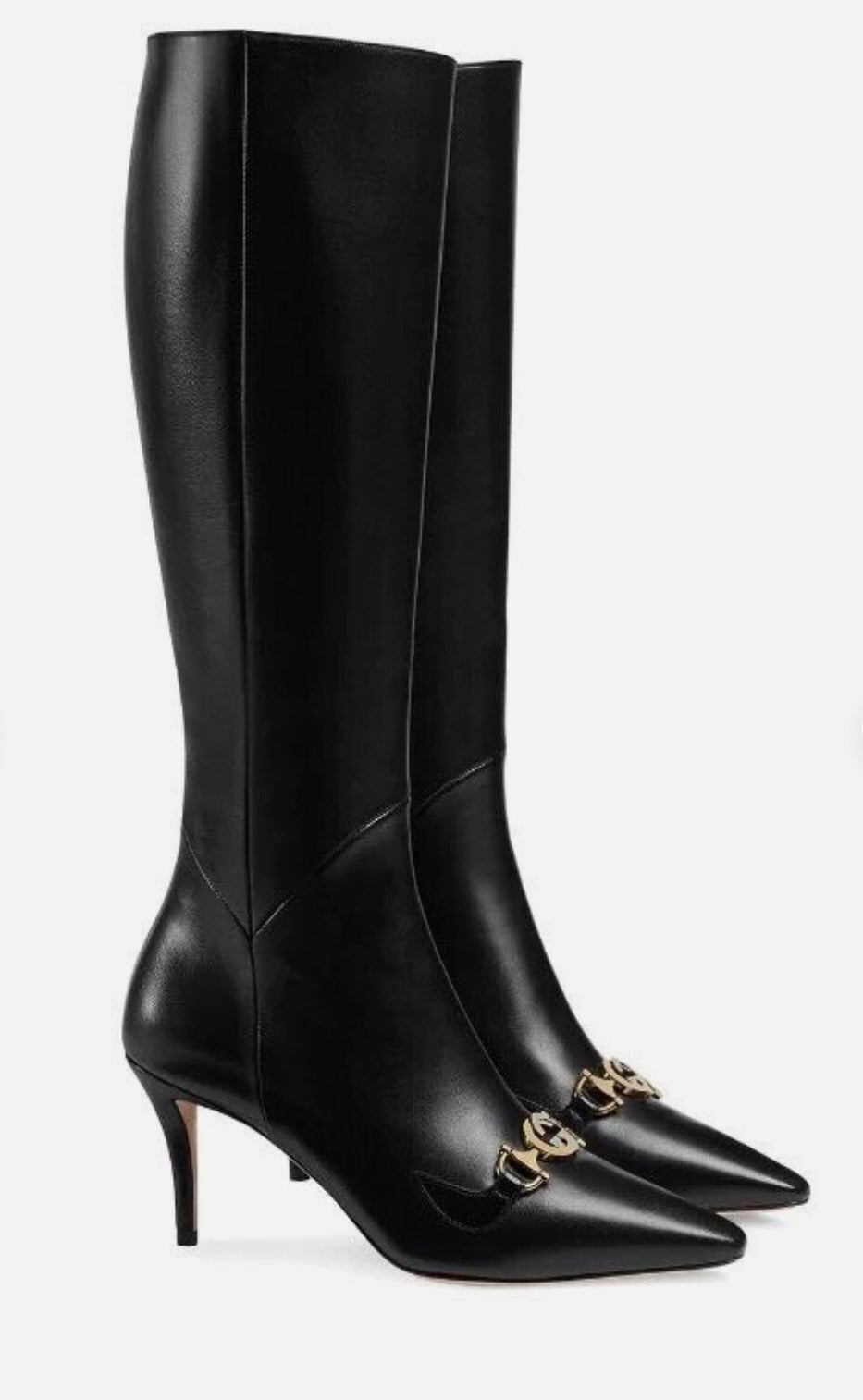 Gucci Zumi Interlocking G Leather Knee Boots