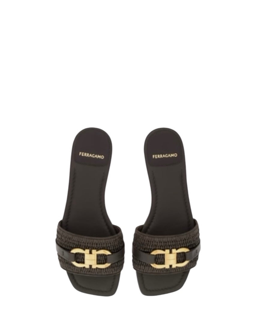 Ferragamo Gancini Ornament Flat Slide