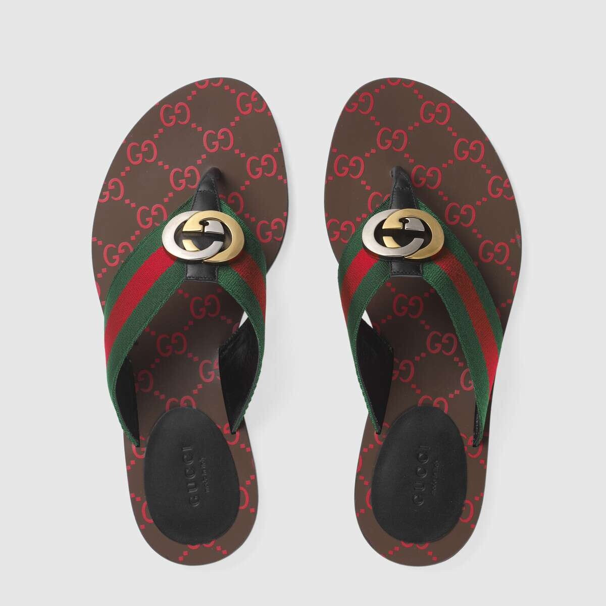 Gucci GG Thong Web Sandals