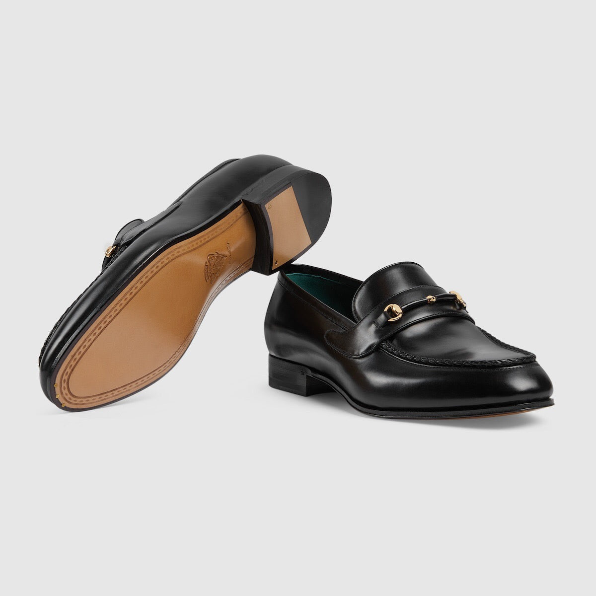 Gucci Covered Horsebit Leather Loafers