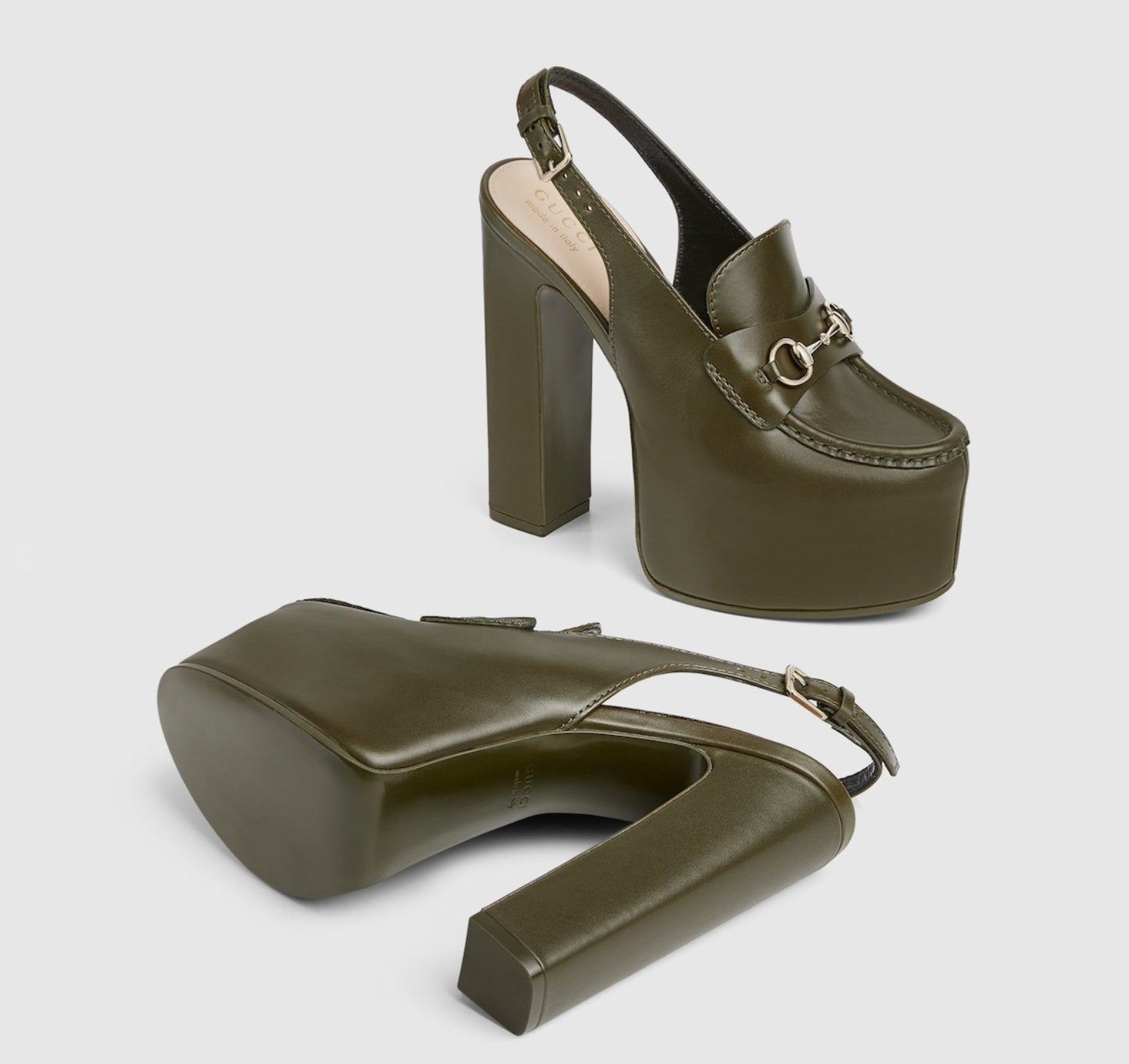 Gucci Horsebit Platform Slingbacks