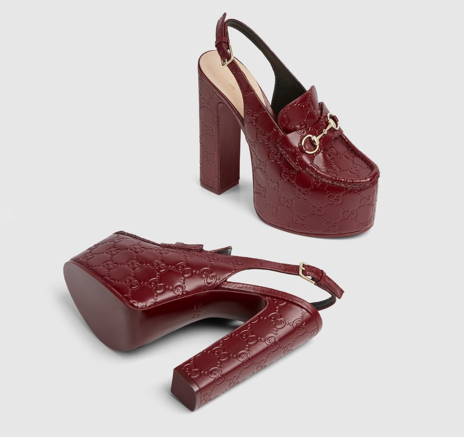 Gucci Horsebit Platform Slingbacks
