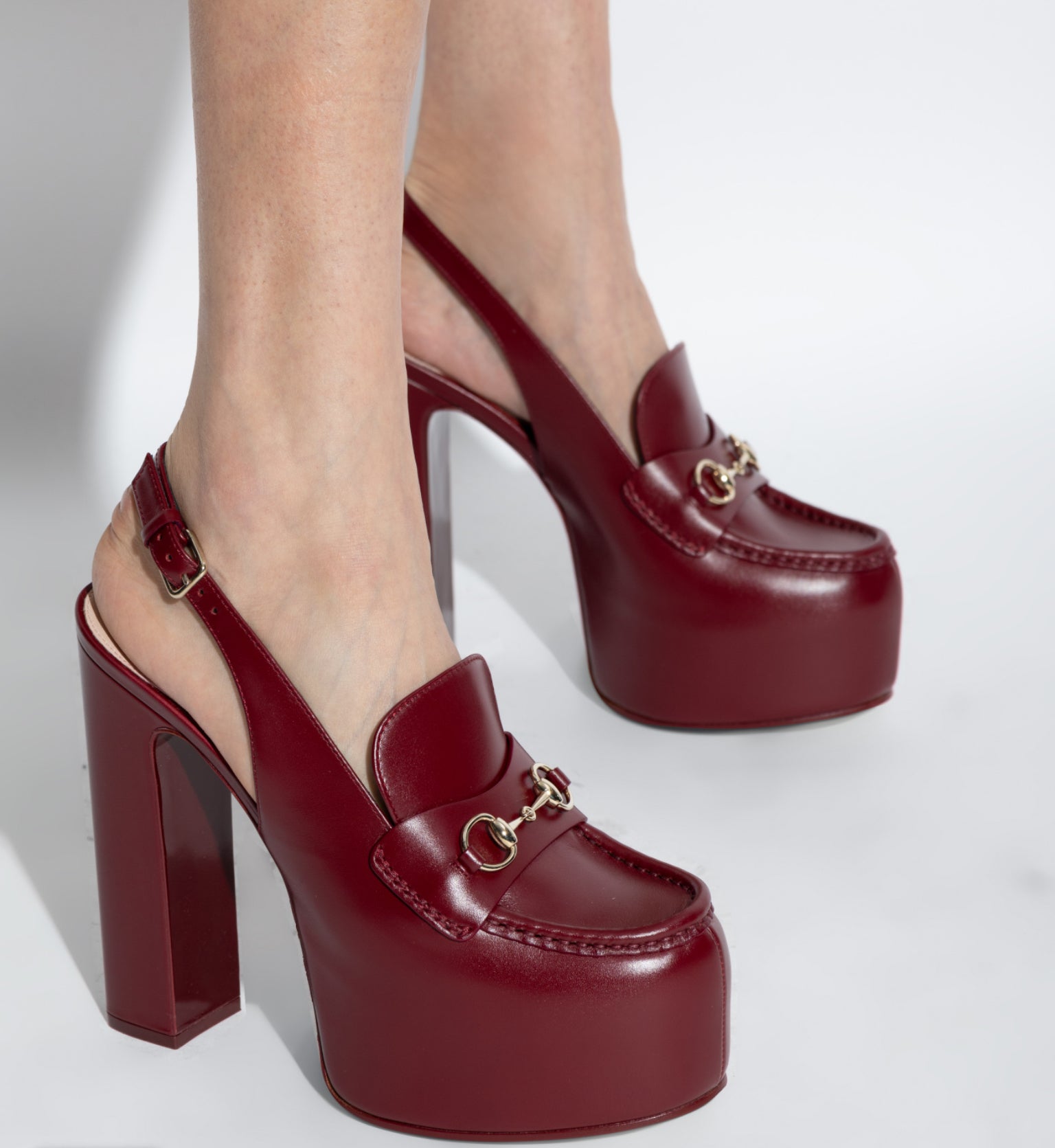 Gucci Horsebit Platform Slingbacks