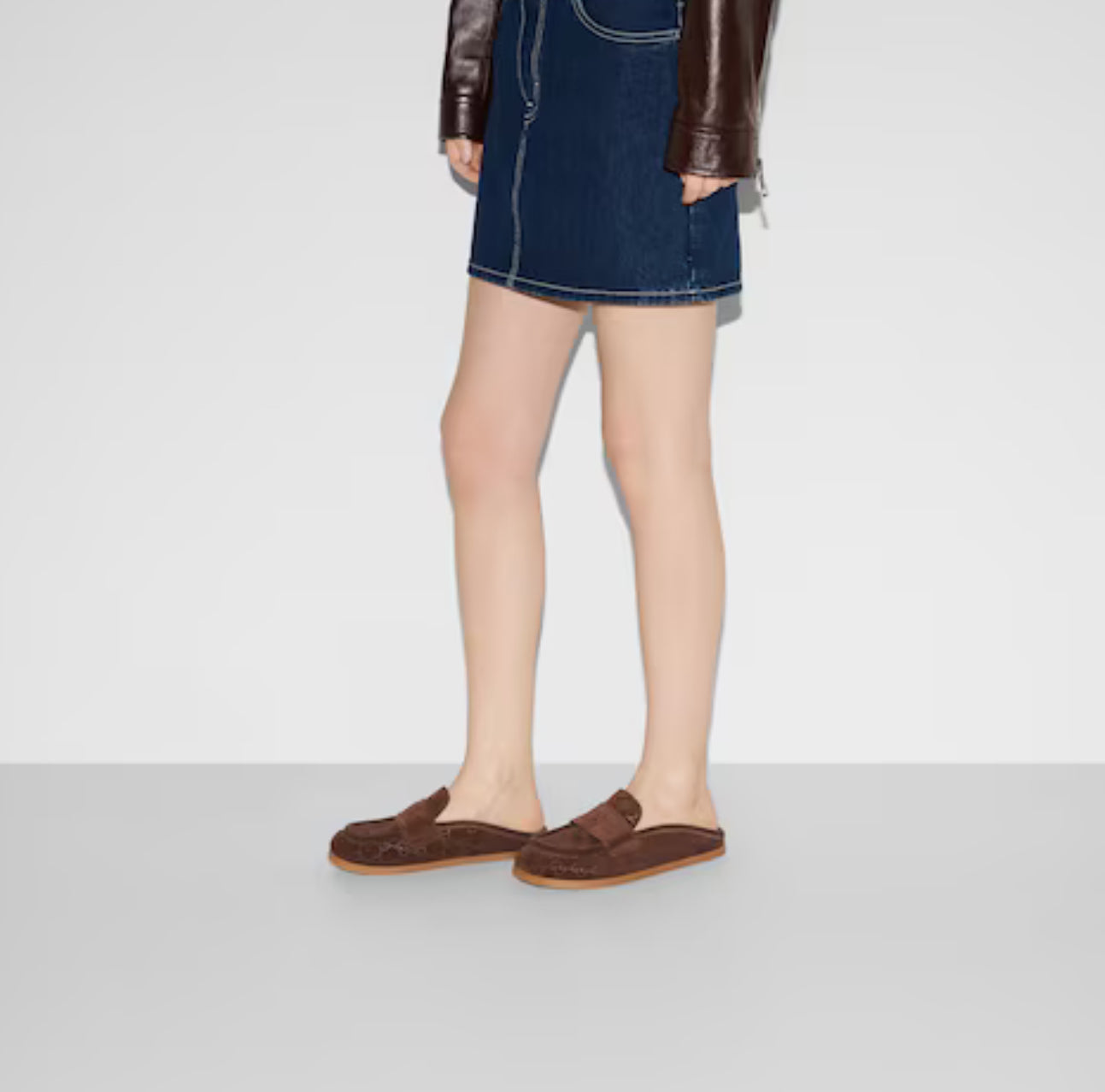Gucci Double G Suede Mules