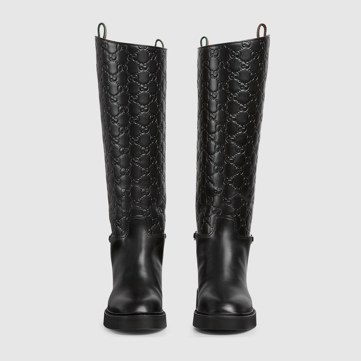 Gucci Slim Horsebit Web GG Ankle Boots