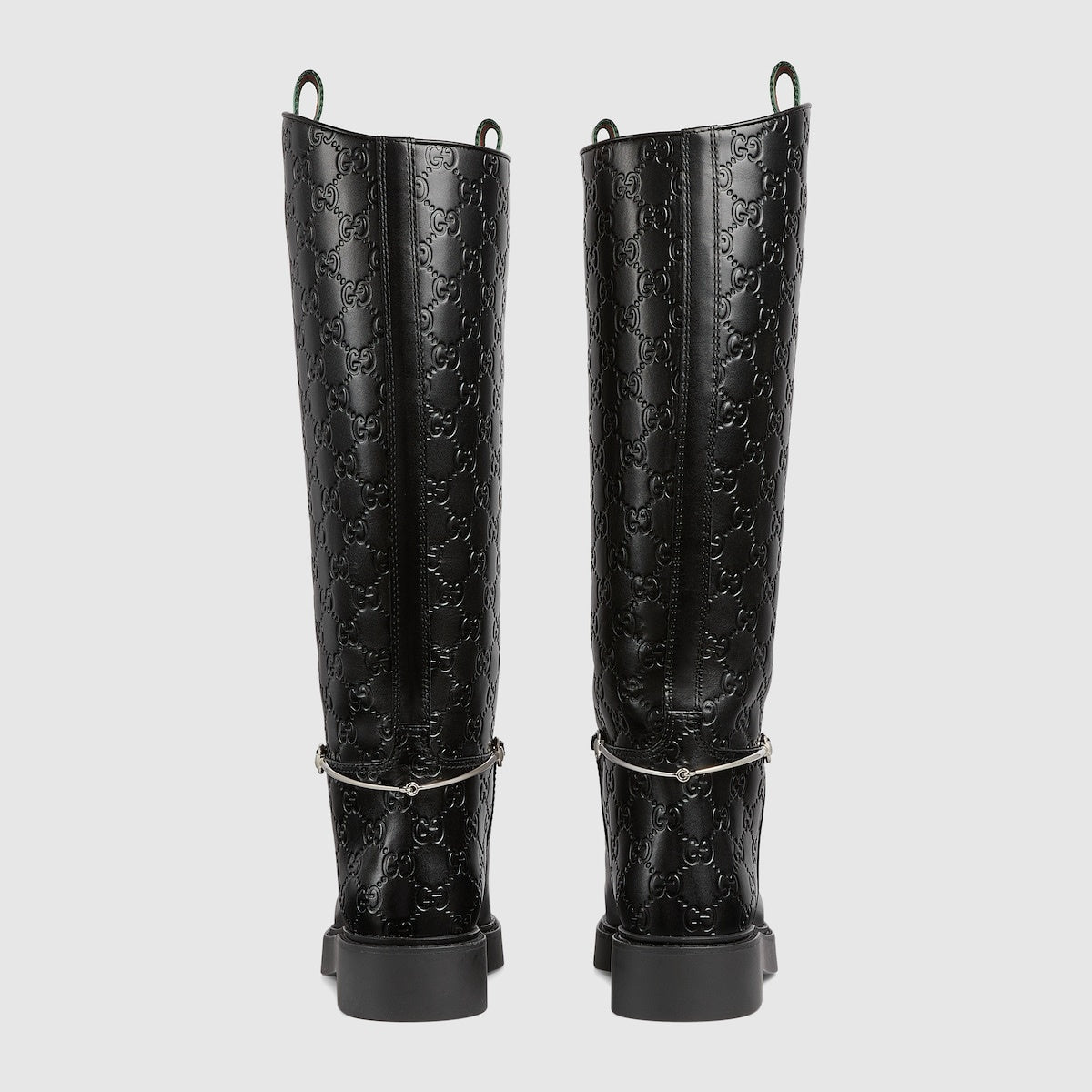 Gucci Slim Horsebit Web GG Ankle Boots
