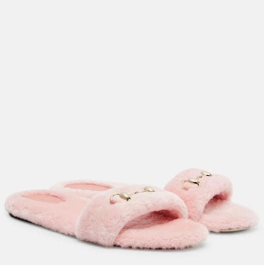 Gucci Horsebit Wool Slide Sandal