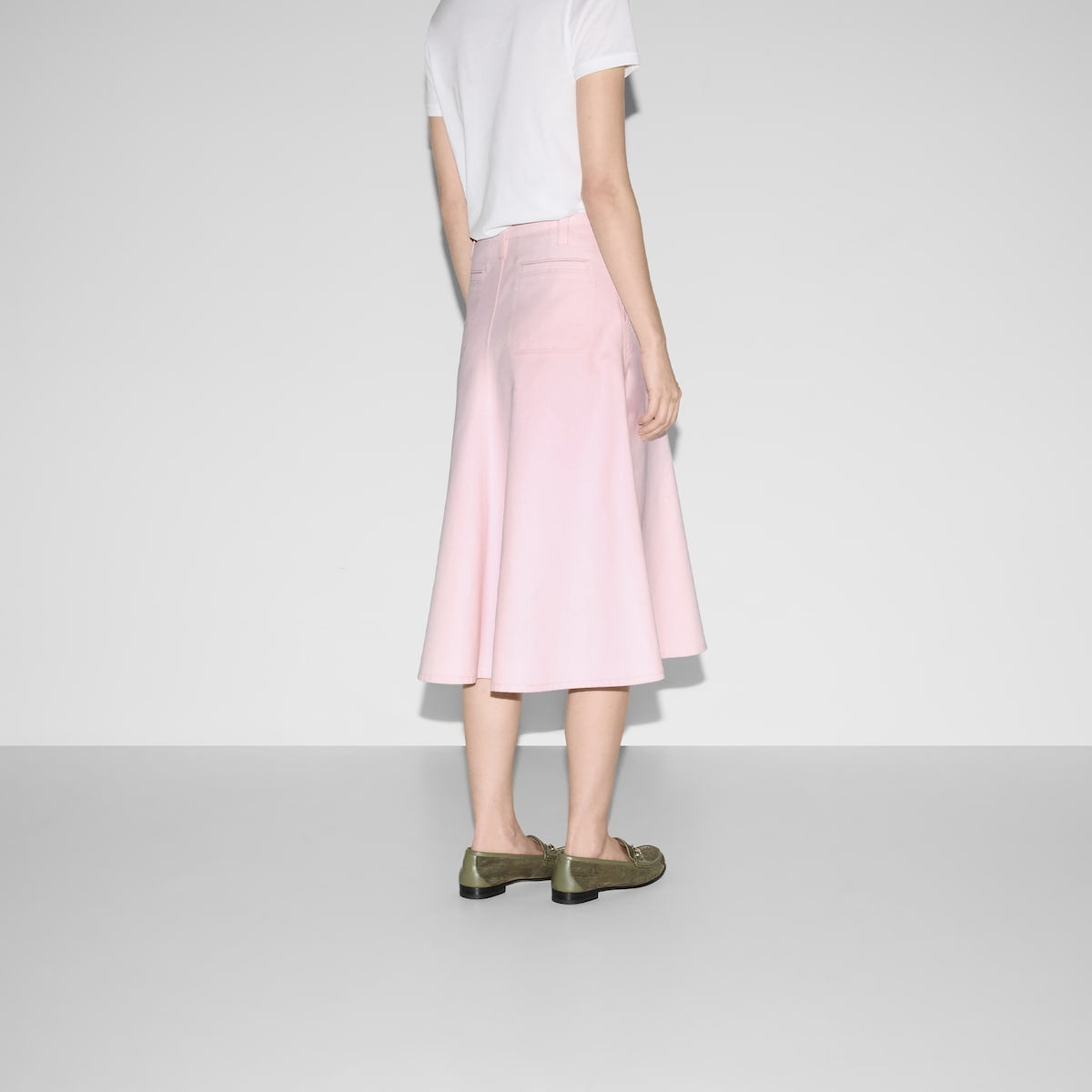 Gucci Embroidery Cotton Canvas Skirt