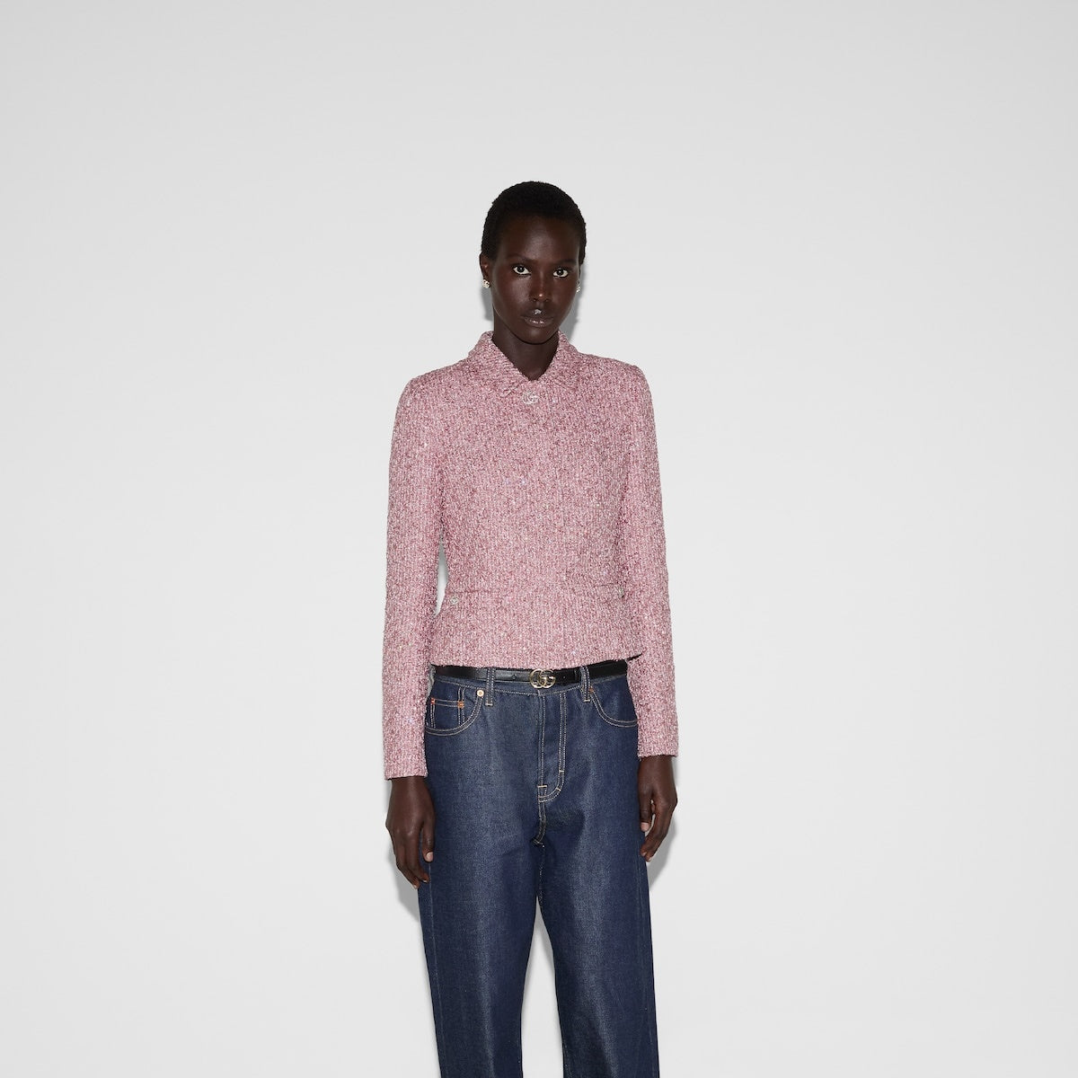 Gucci Sequined Lame Tweed Jacket