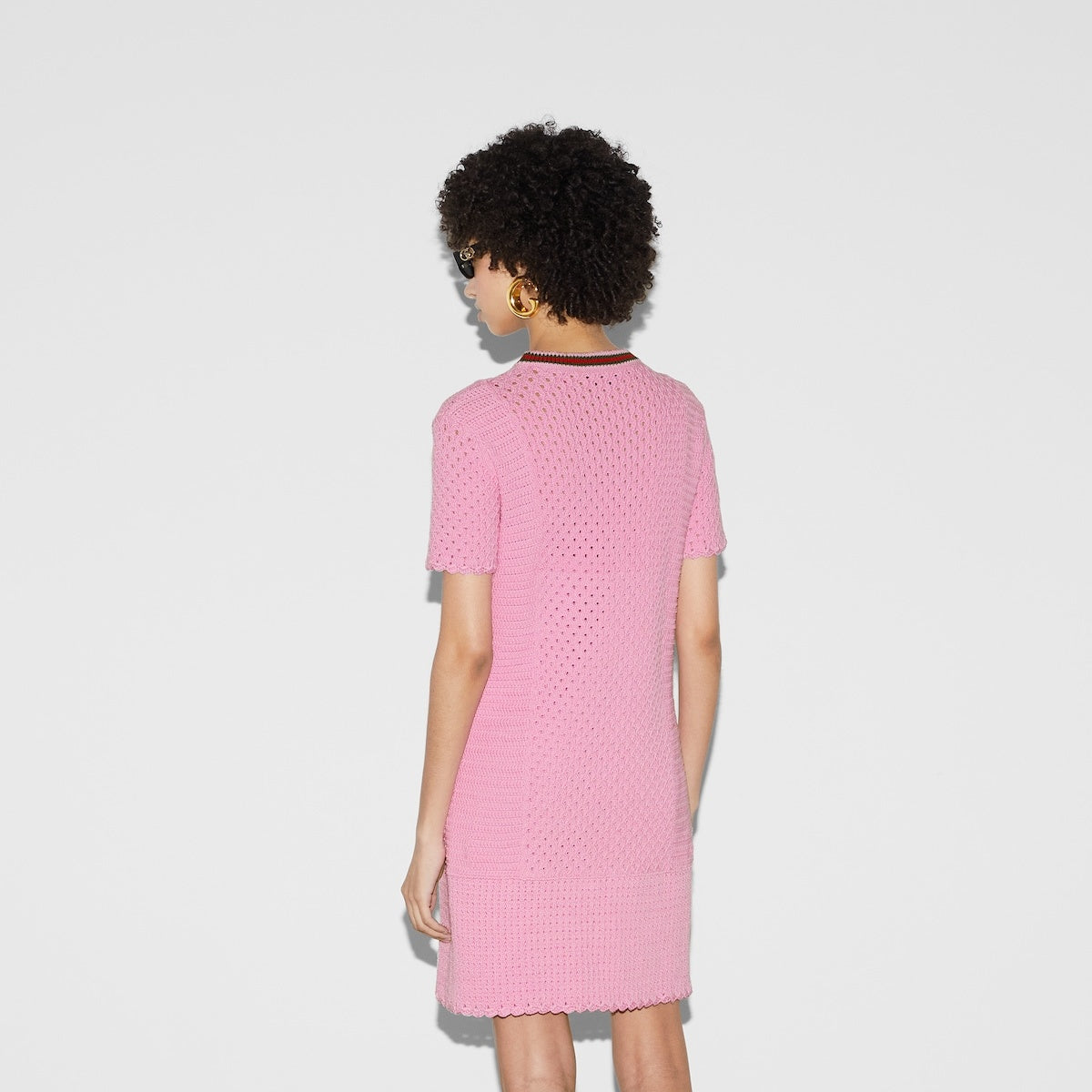 Gucci Web Crochet Effect Cotton Dress