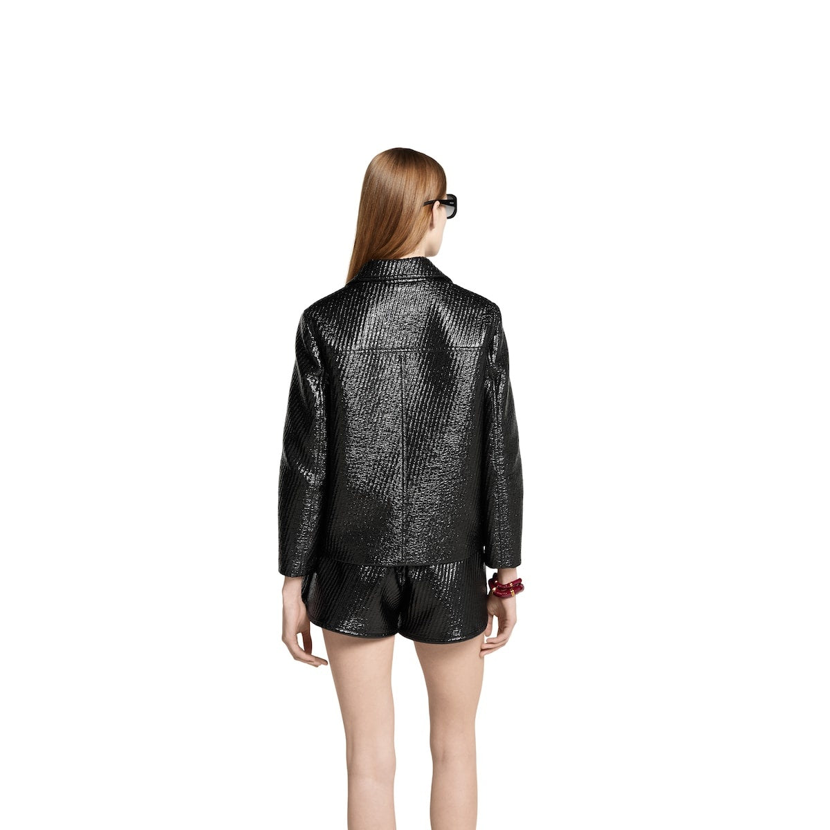 Gucci Diagonal Coated Wool Boxy Jacket