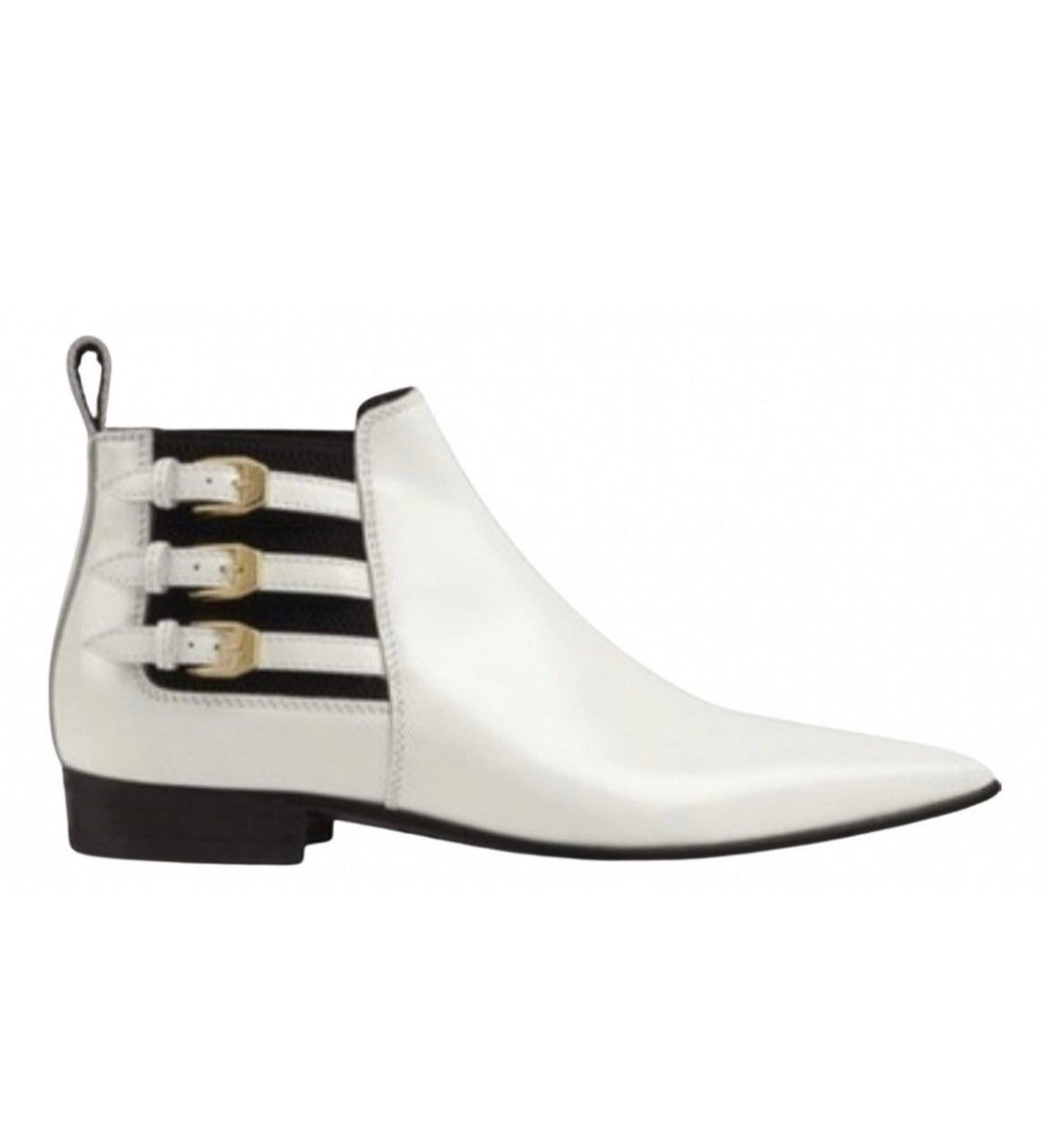 Gucci Buckle Pointed Toe leather Ankle Boots