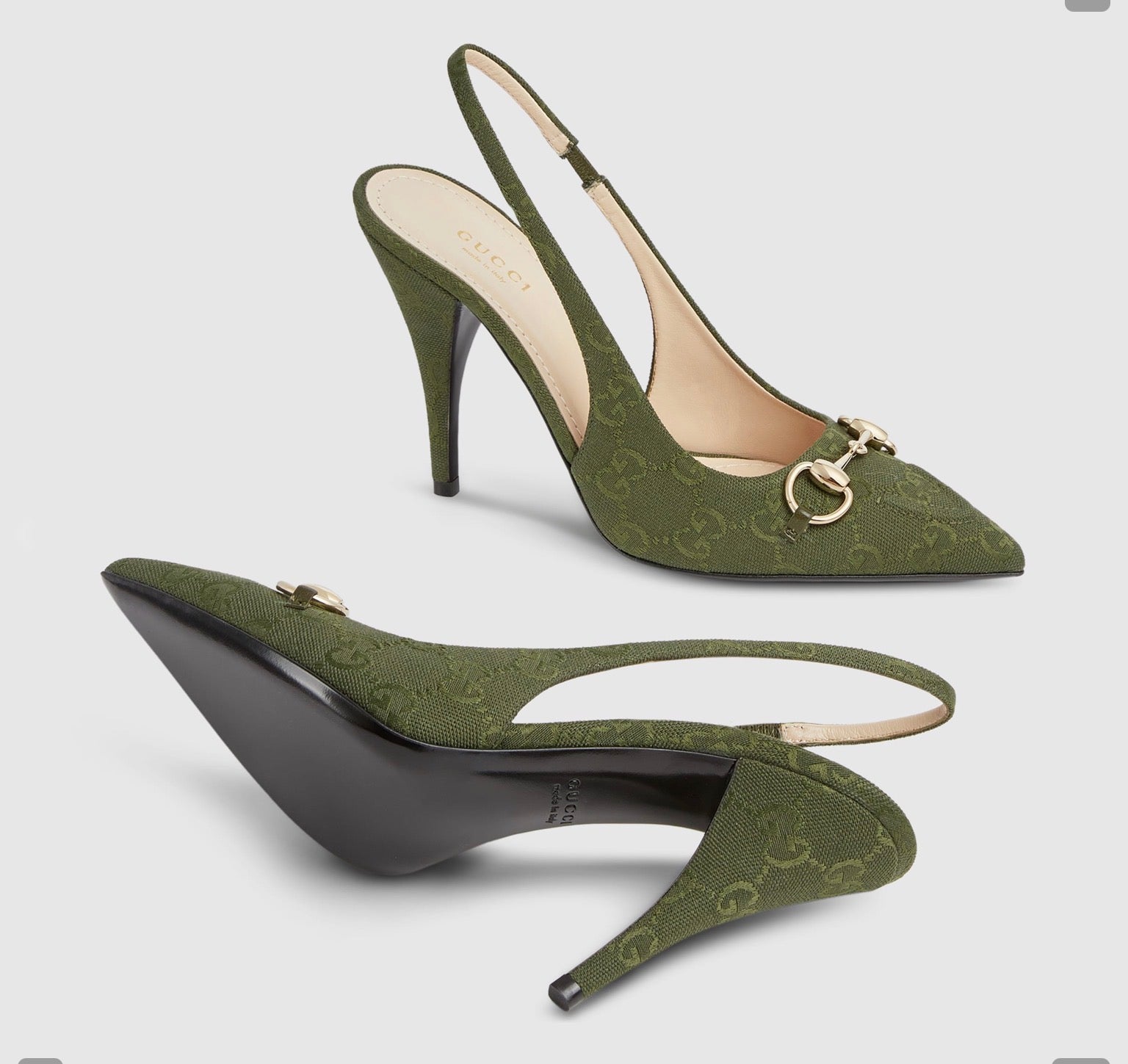 Gucci Horsebit GG Slingback Pumps