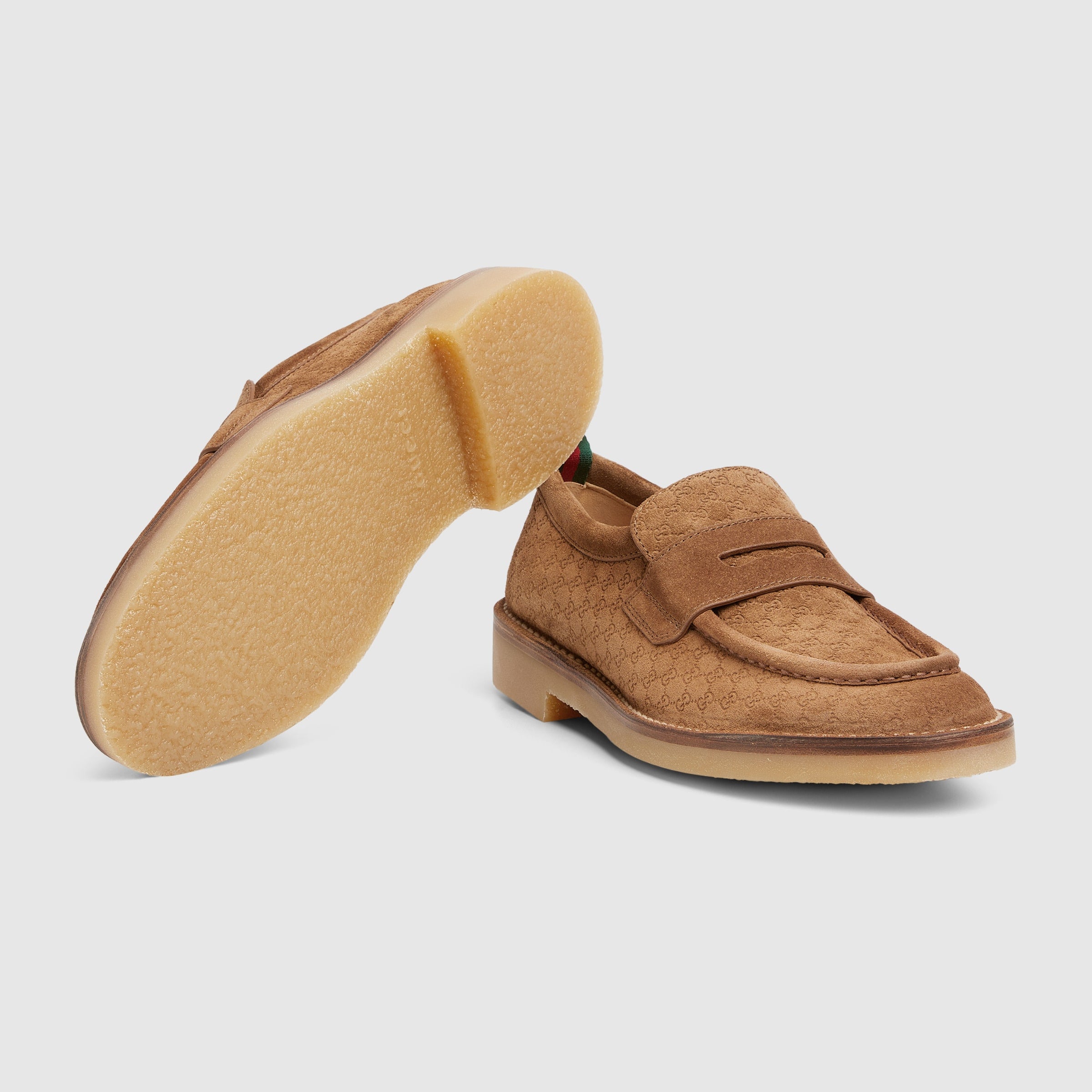 Gucci Web GG Suede Loafers