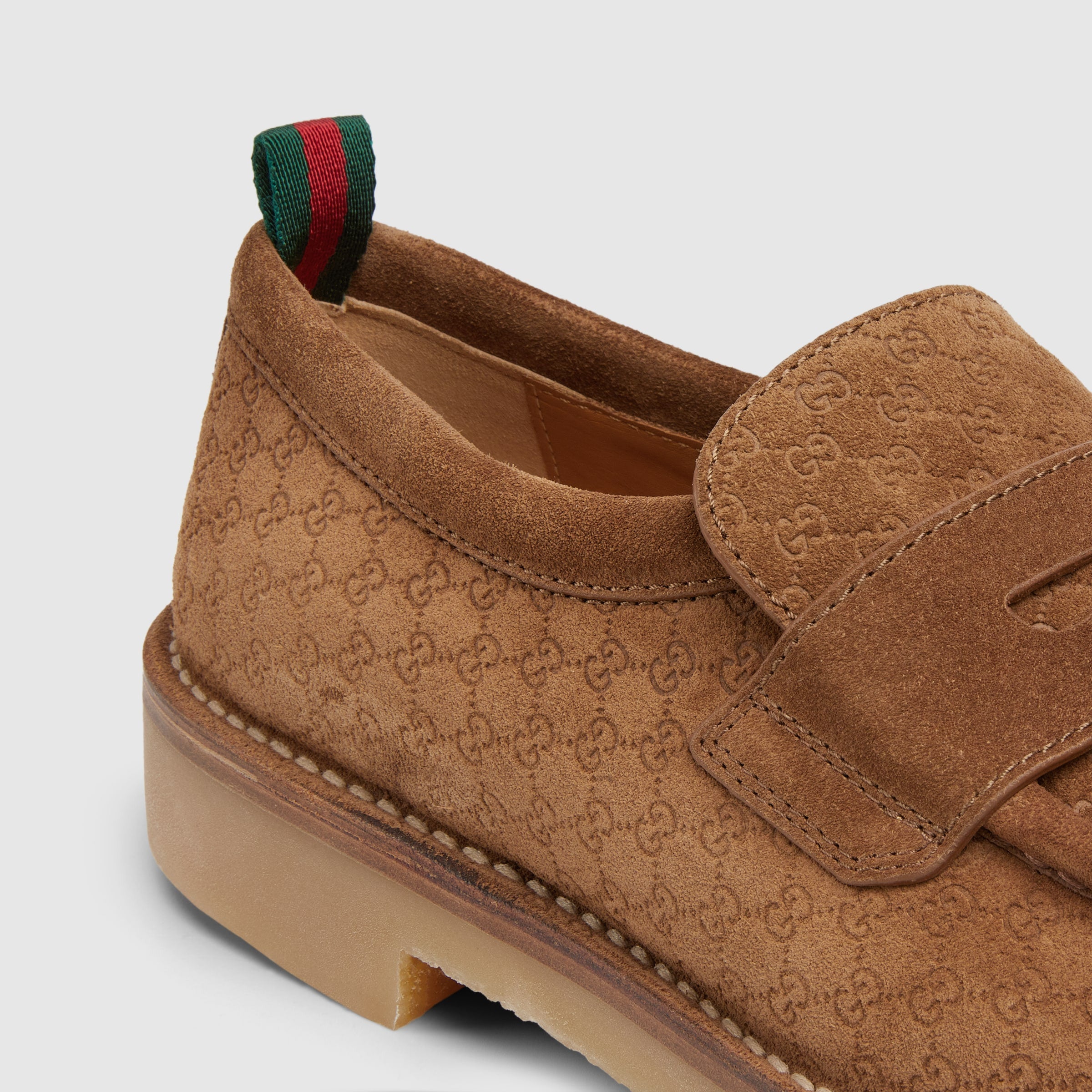 Gucci Web GG Suede Loafers