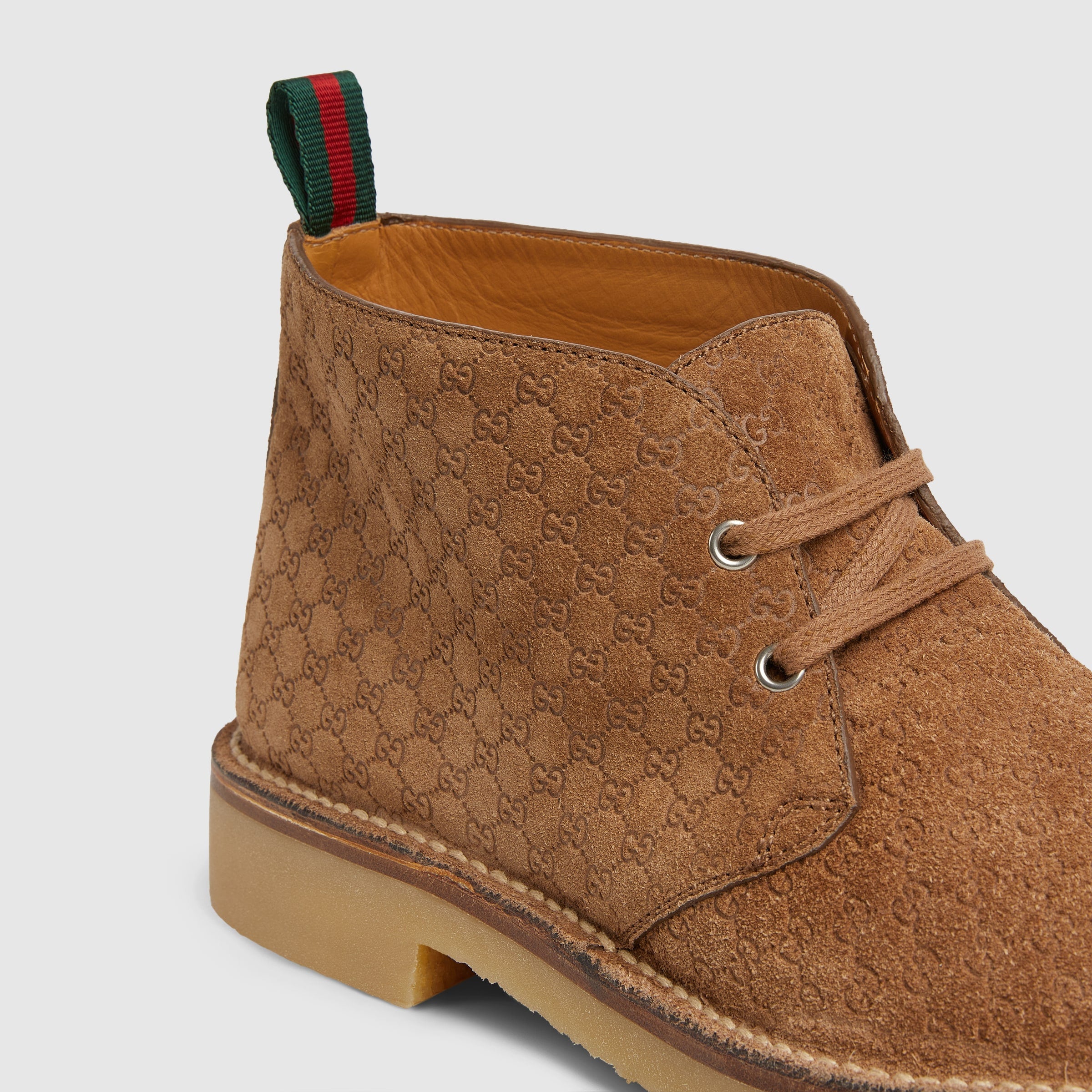 Gucci Web GG Suede Ankle Boots
