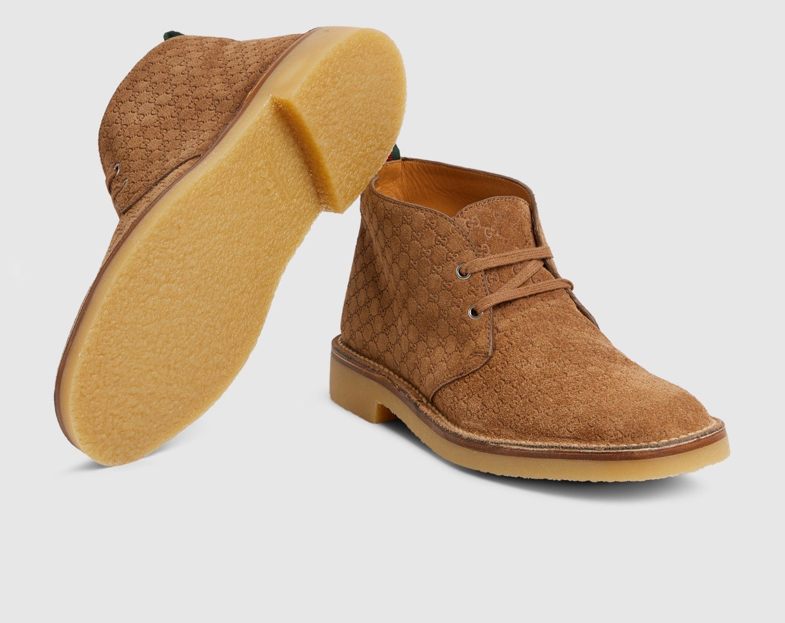Gucci Web GG Suede Ankle Boots