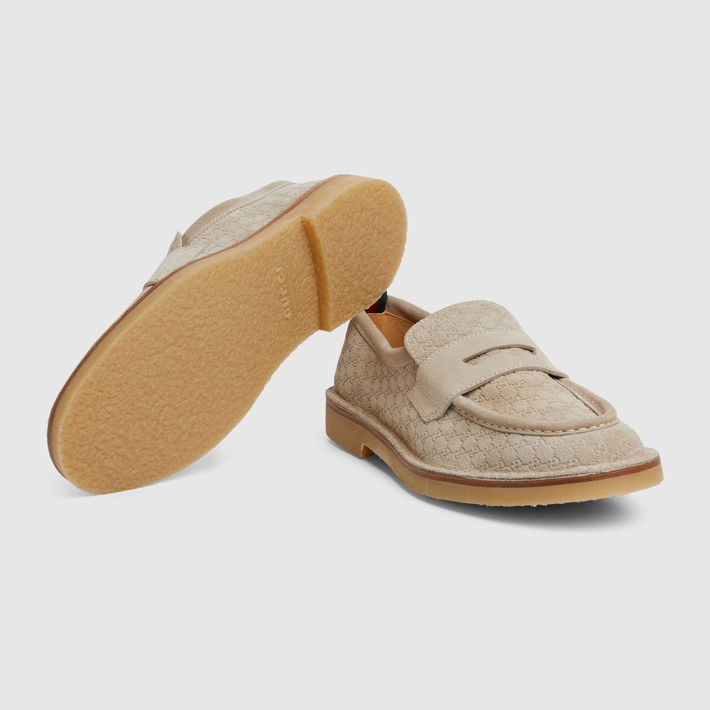 Gucci Web GG Suede Loafers