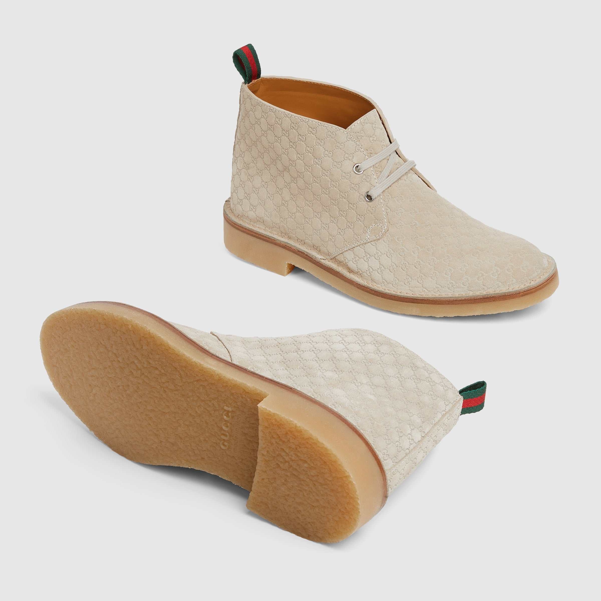 Gucci Web GG Suede Ankle Boots