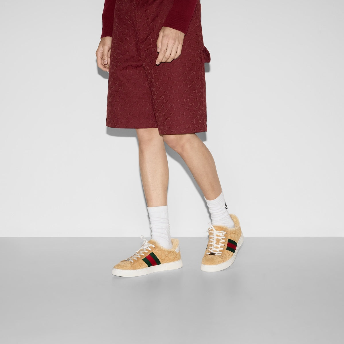 Gucci Ace Web Wool Sneakers
