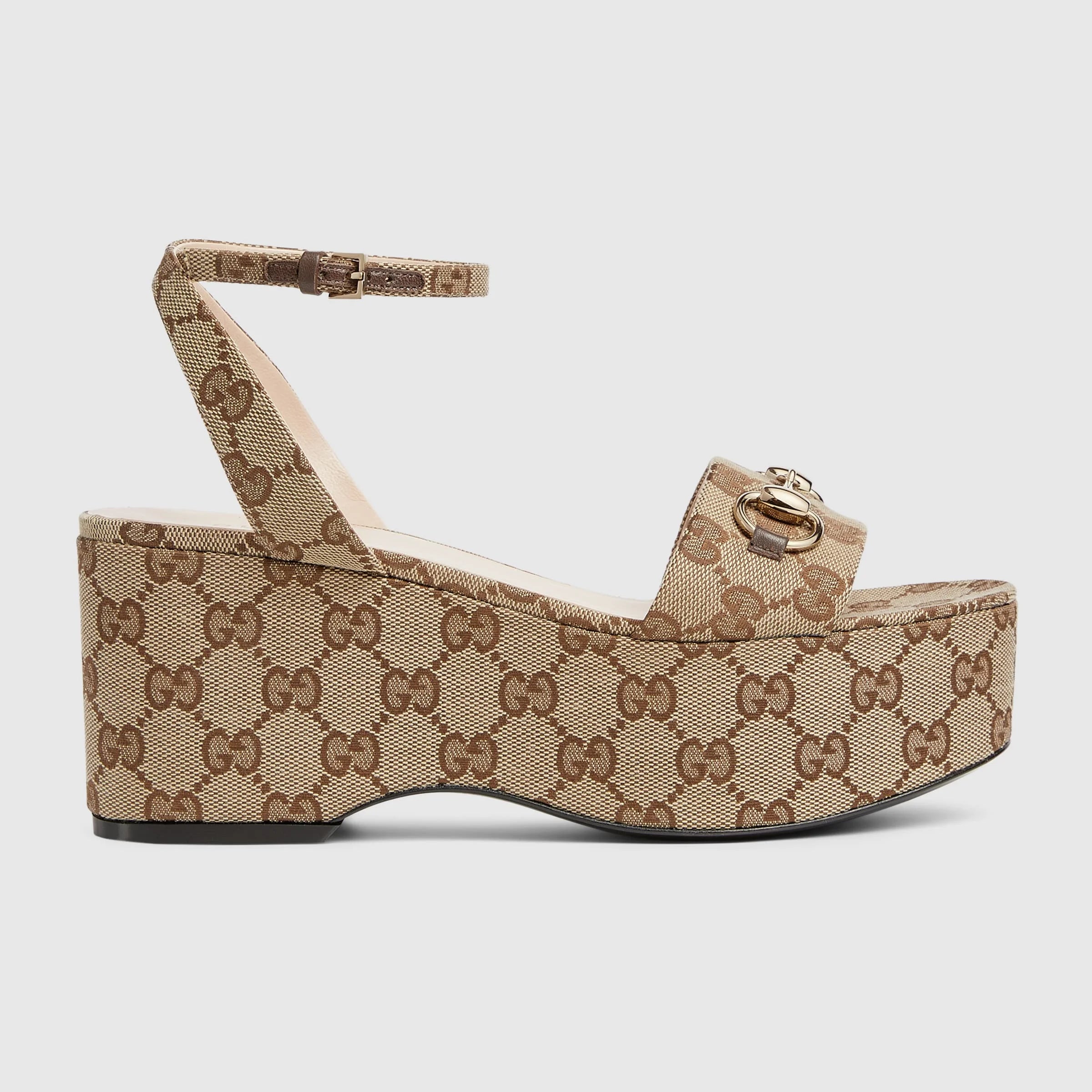 Gucci Horsebit GG Platform Sandals