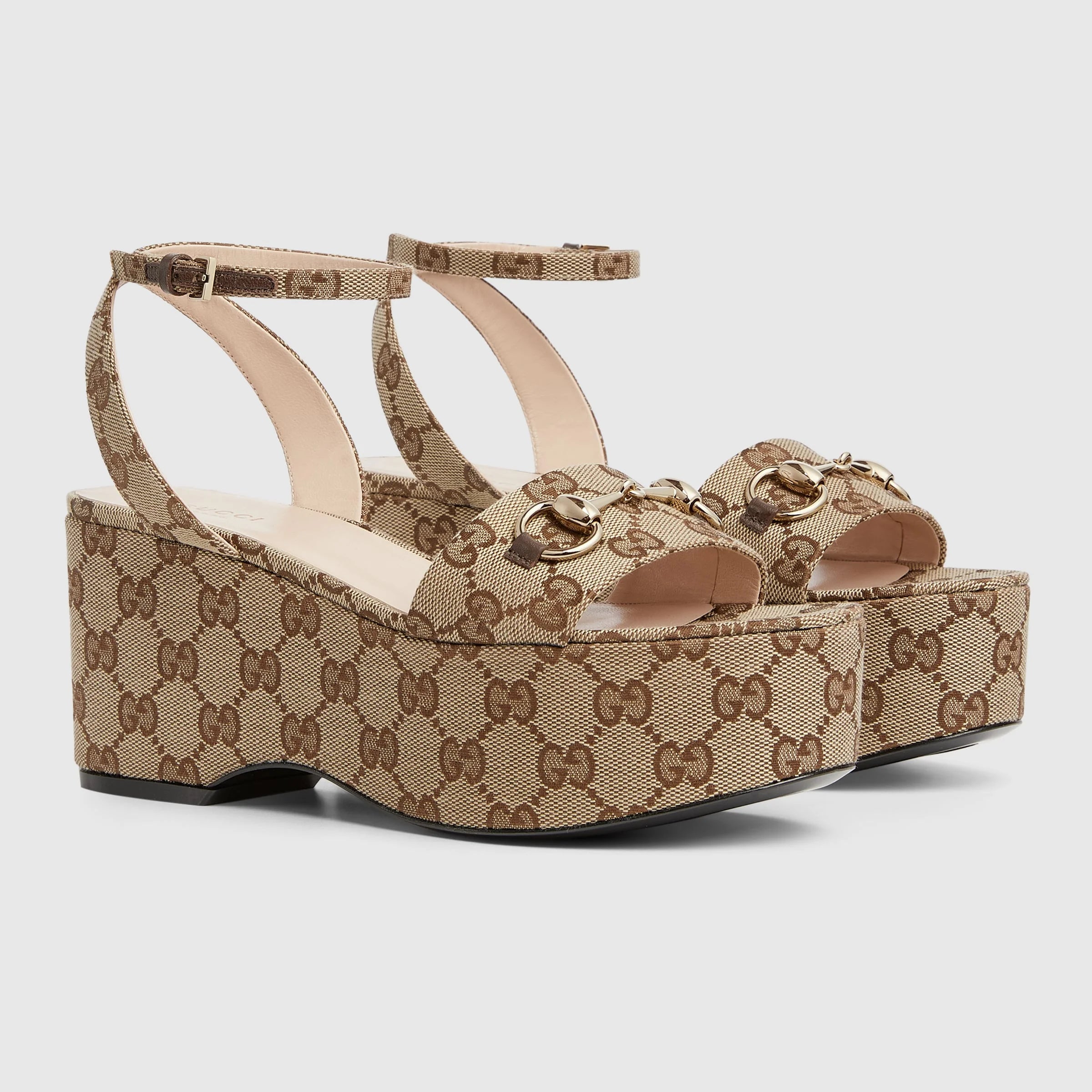 Gucci Horsebit GG Platform Sandals