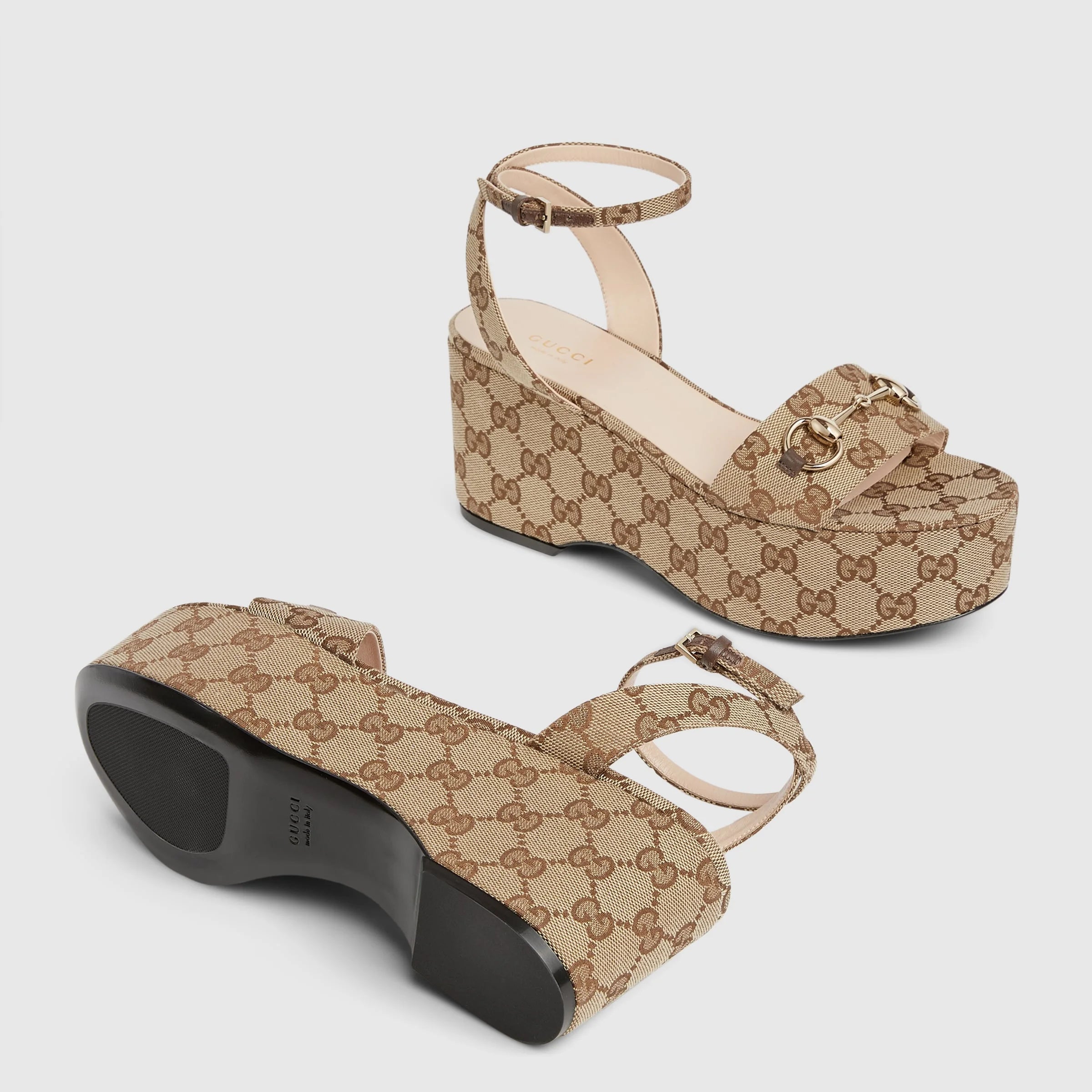 Gucci Horsebit GG Platform Sandals