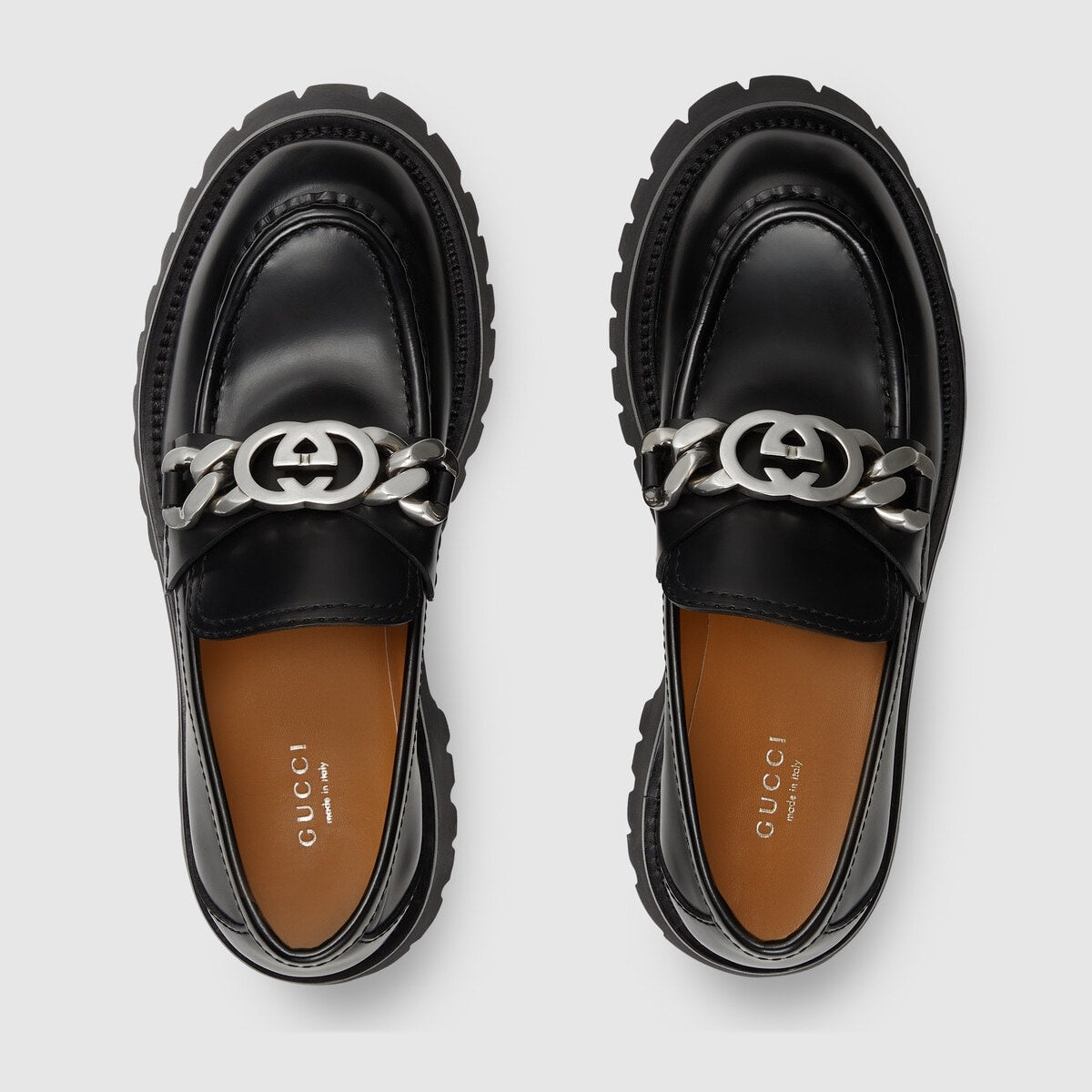 Gucci Interlocking G Lug Sole Loafers