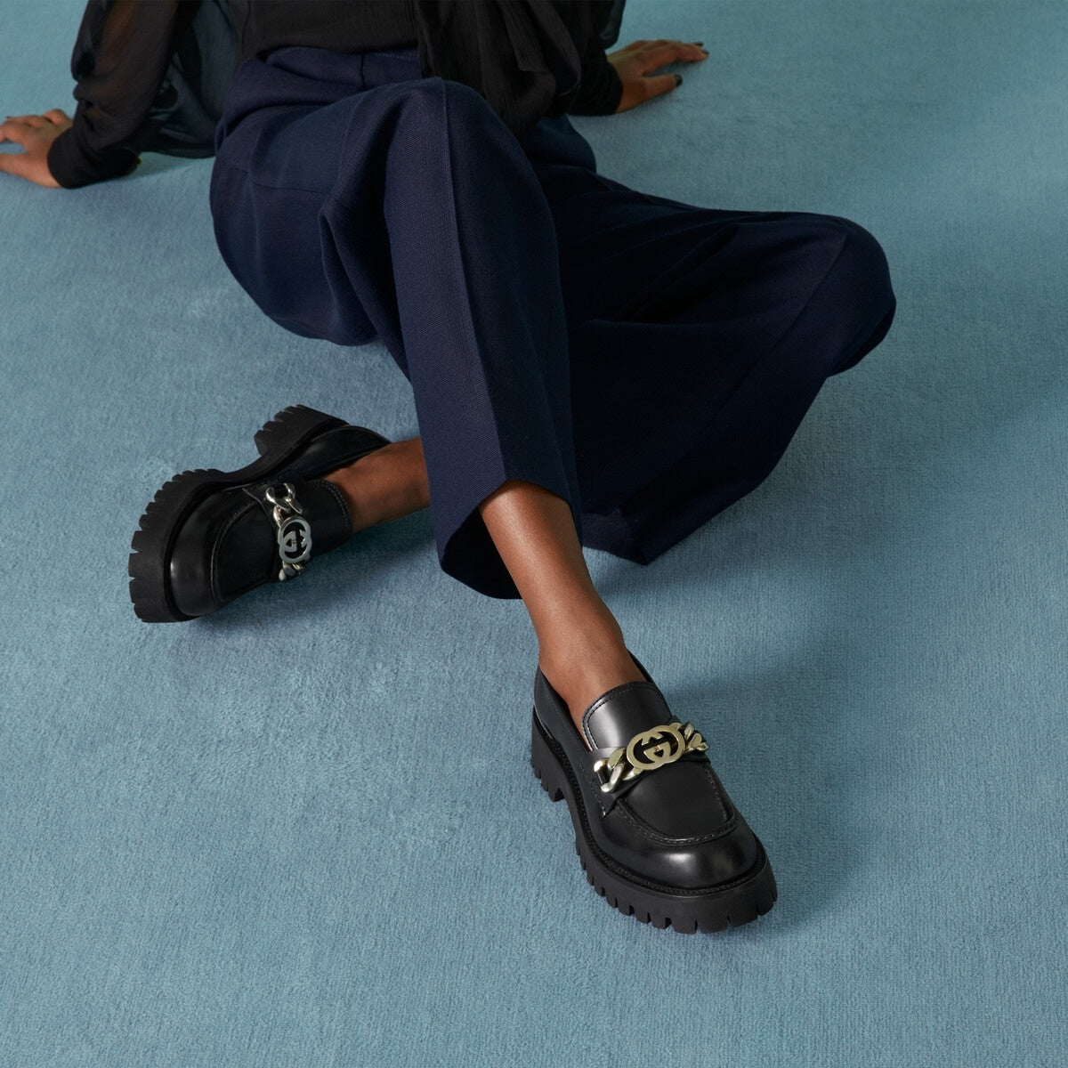 Gucci Interlocking G Lug Sole Loafers