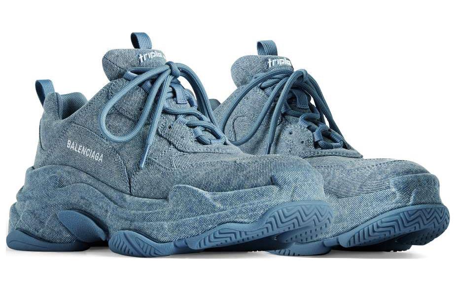 Balenciaga Triple S Denim Sneakers