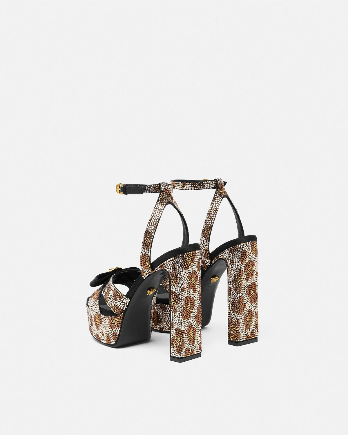 Versace Gianni Ribbon Leopard Sandals 140 mm