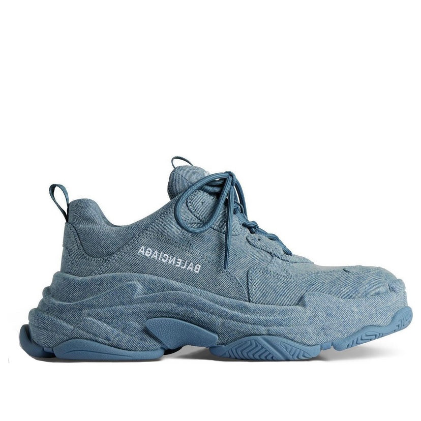 Balenciaga Triple S Denim Sneakers