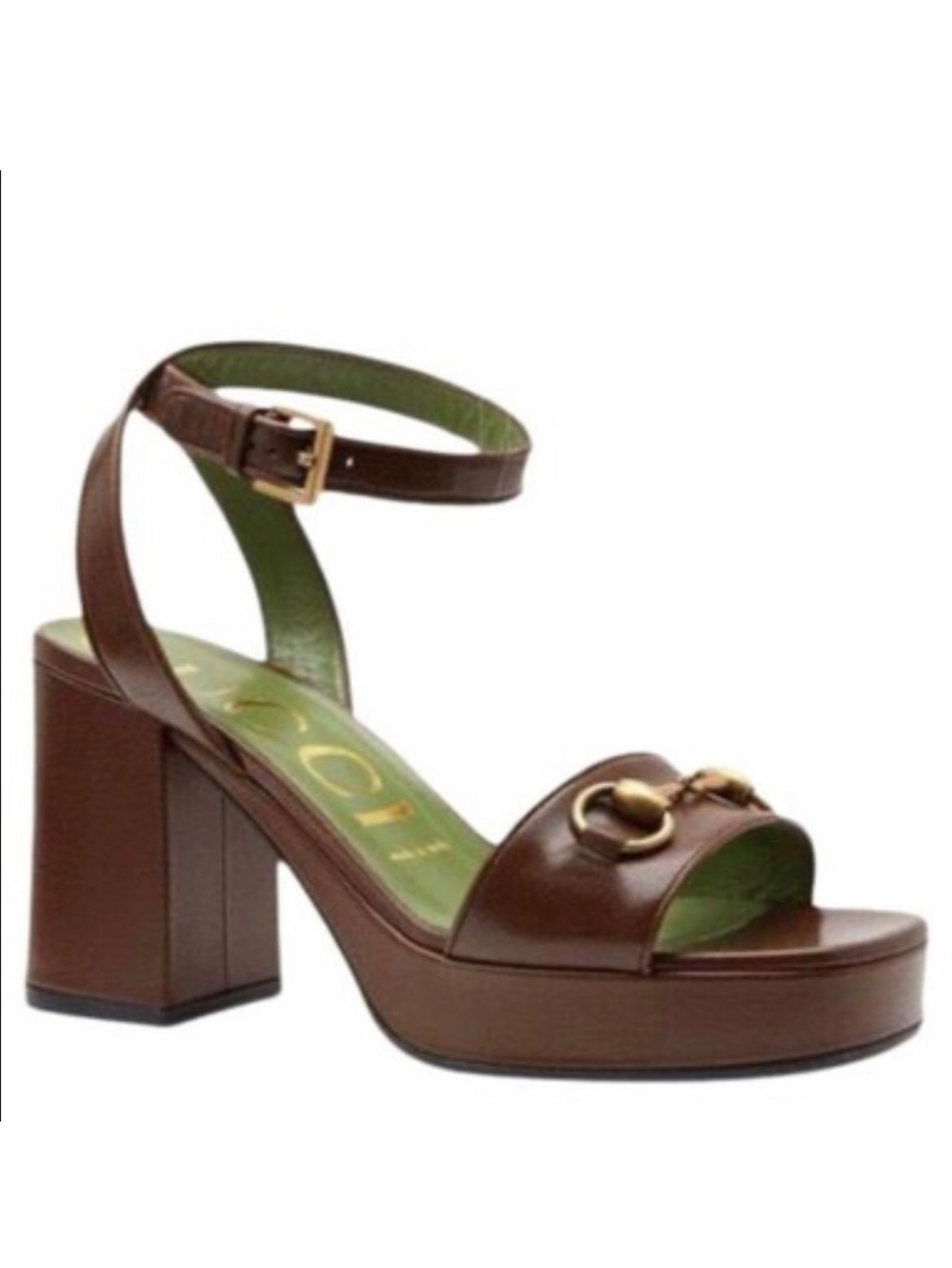 Gucci Horsebit Houdan Leather Platform Sandals