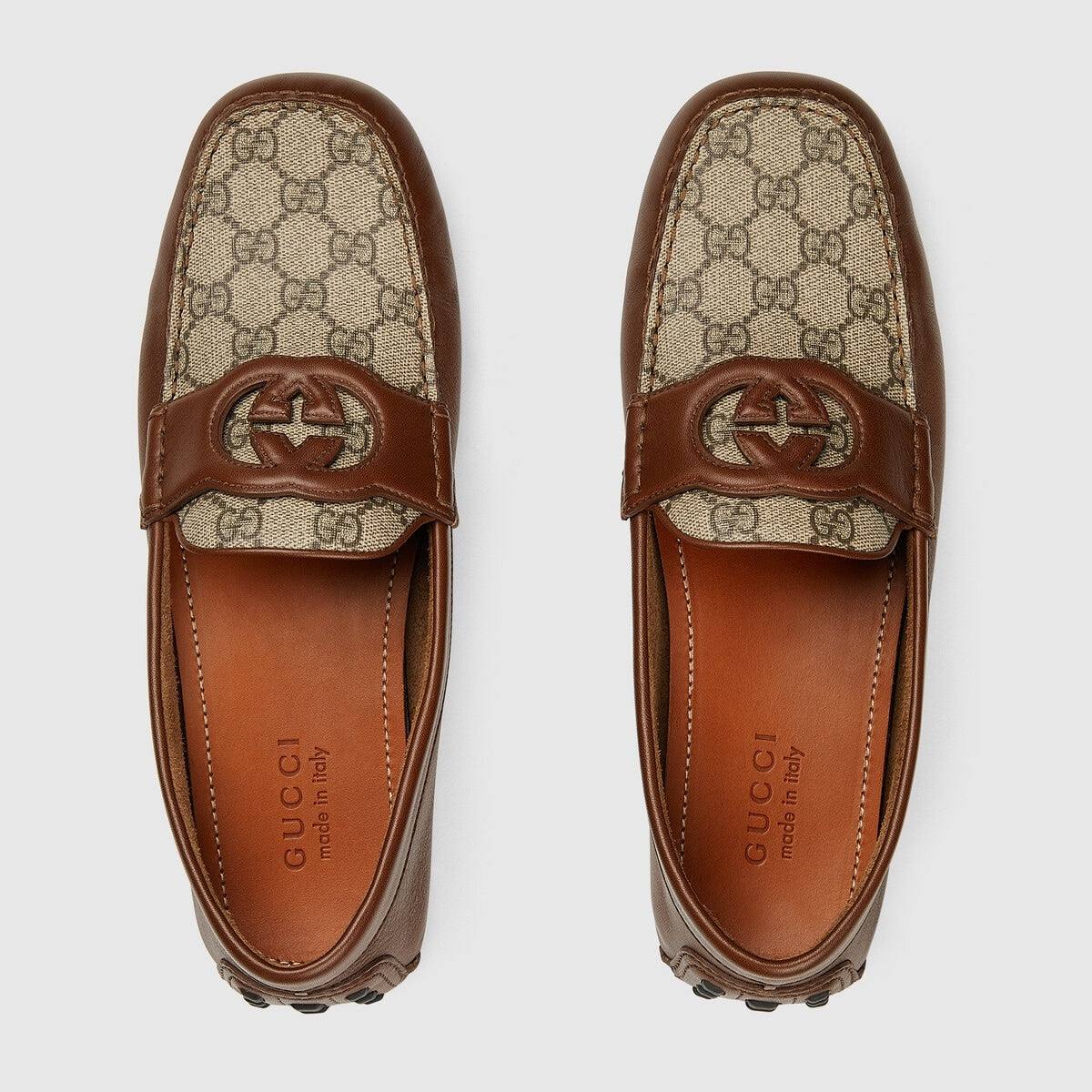 Gucci Interlocking G Leather Drivers