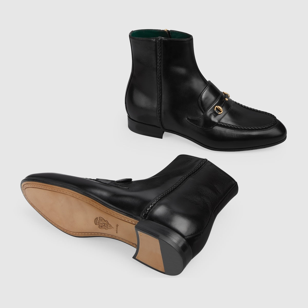 Gucci Horsebit Leather Ankle Boots