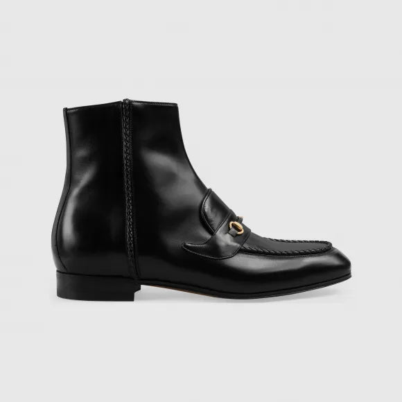 Gucci Horsebit Leather Ankle Boots