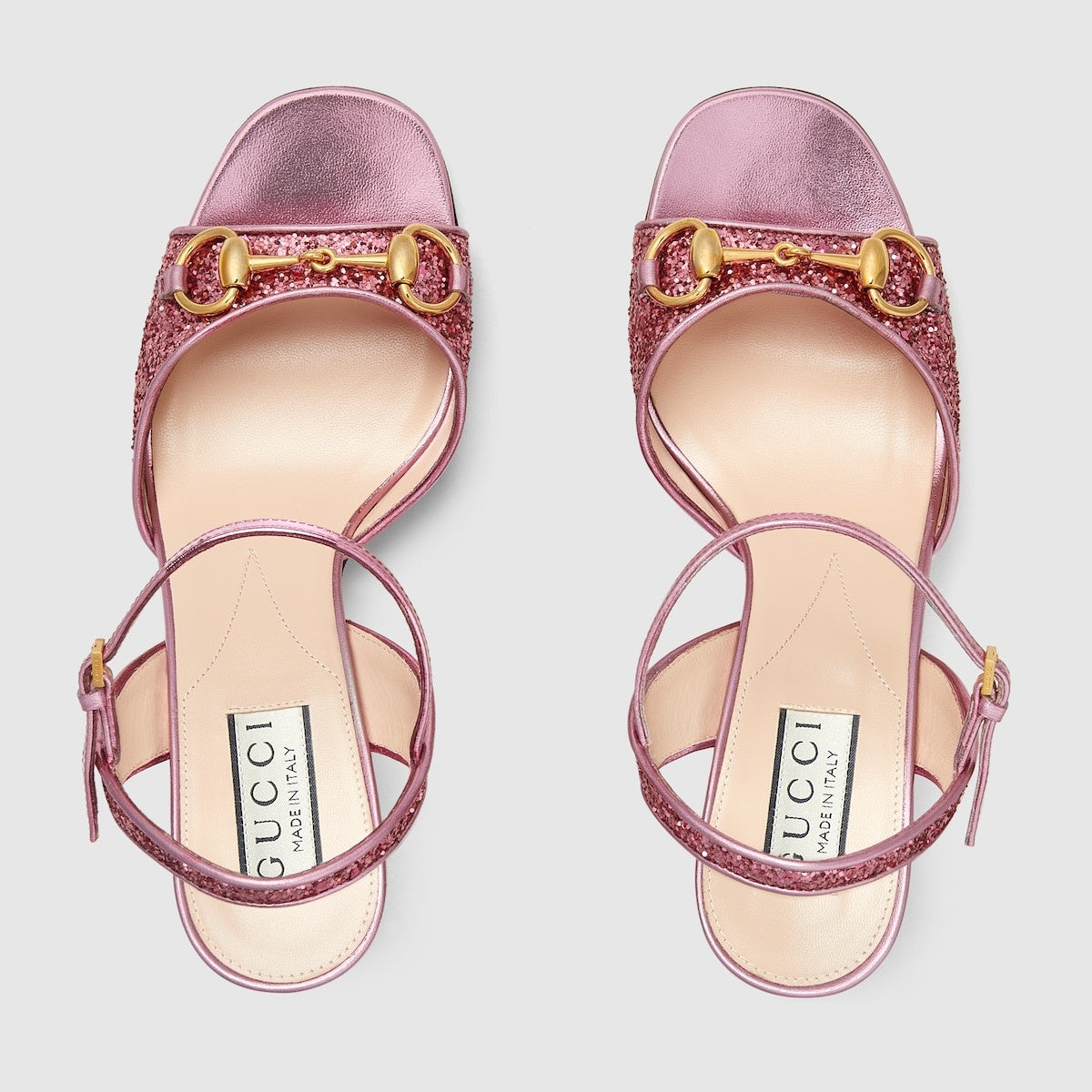 Gucci Horsebit Crystal Leather Sandals