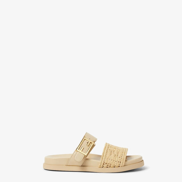 Fendi Feel Raffia Slides
