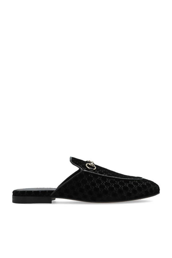 Gucci Princetown Horsebit Velvet Slippers