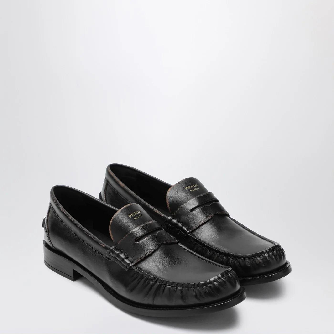 Prada Brushed Leather Loafers (120)