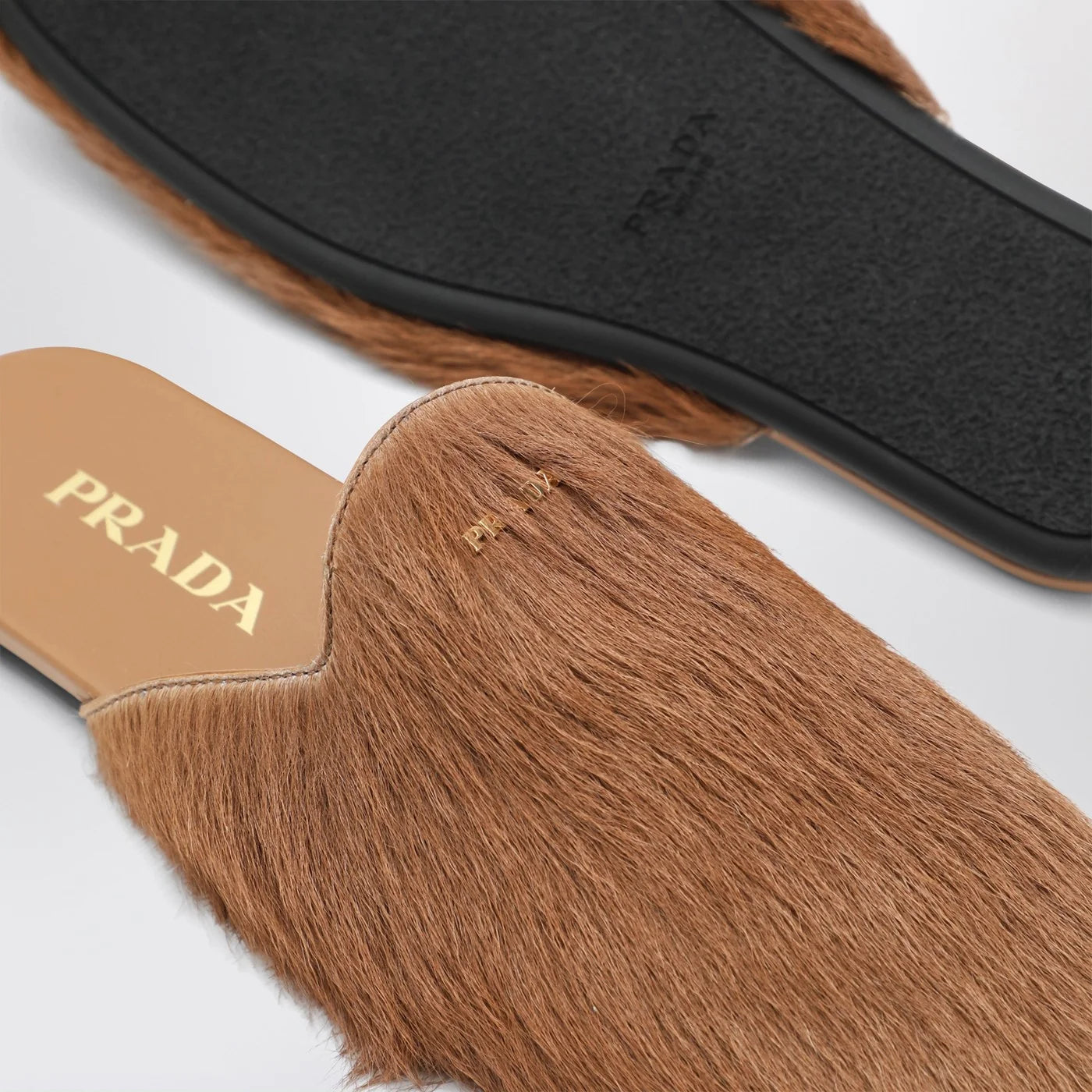 Prada Sandy Hairy-Effect Sabot (120)