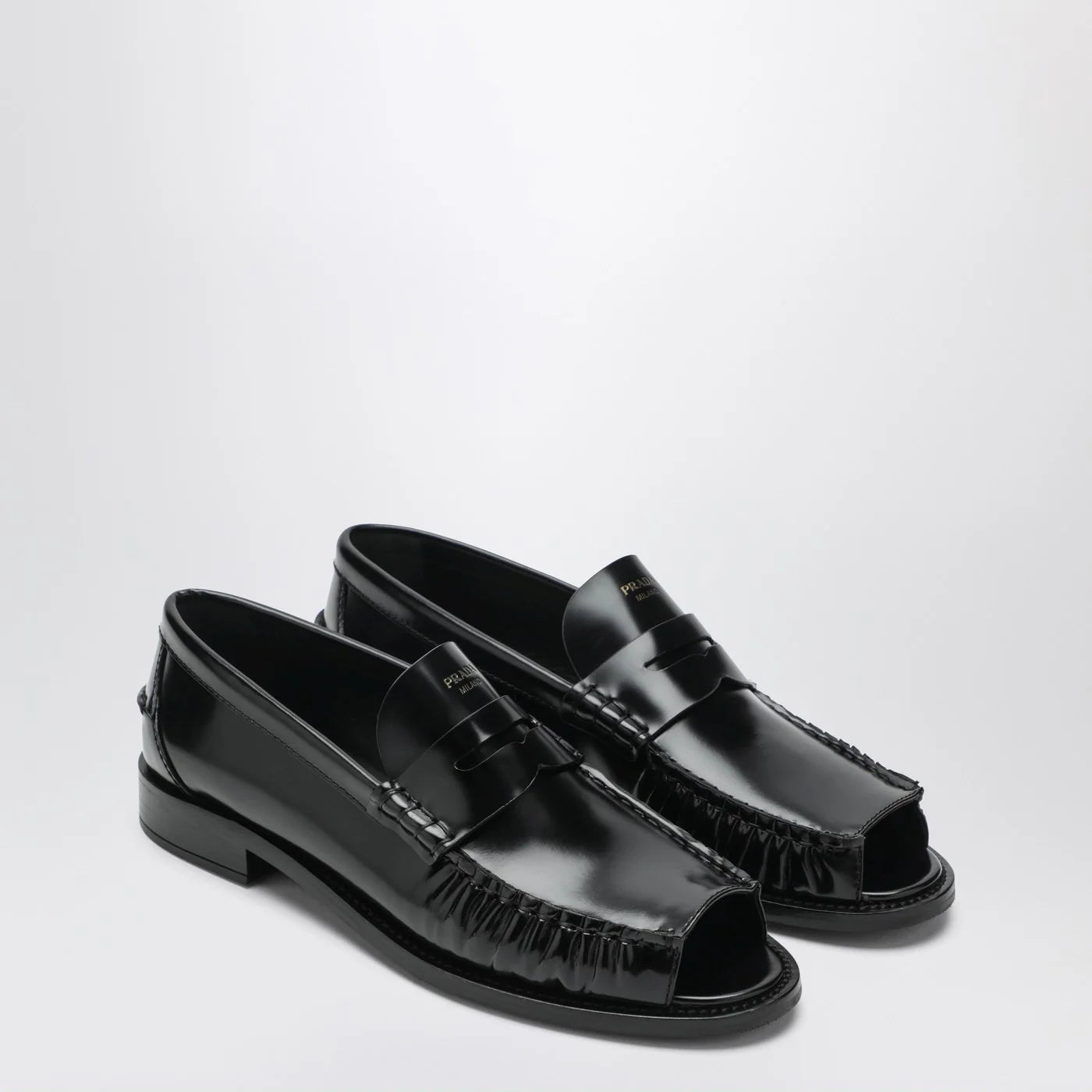 Prada Peep-Toe Loafer (120)