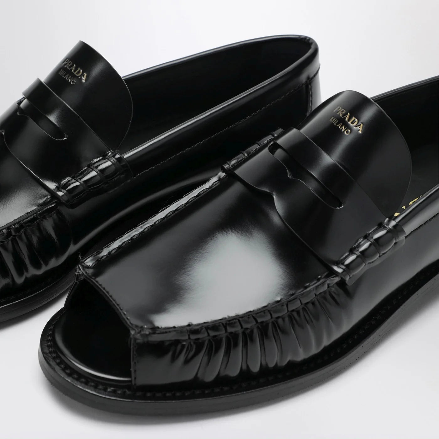 Prada Peep-Toe Loafer (120)