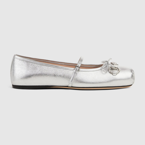 Gucci Horsebit Bow Ballet Flats